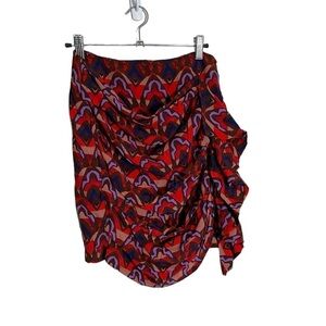 Anthropologie Dolan Tribal Ruched Ruffle Ikat Skirt XS